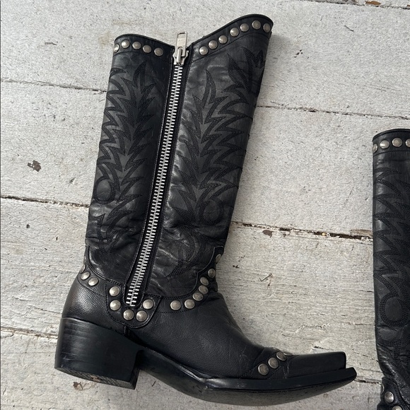 Old Gringo Studded Zip Leather Riding Boots Size 6 - Picture 5 of 9